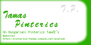tamas pinterics business card
